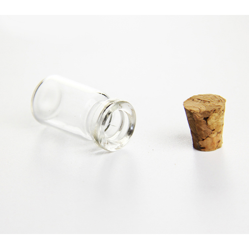 Hangzhou Sale 20ml 30ml 50ml Round Clear Glass Wishing Bottle Tube with Cork