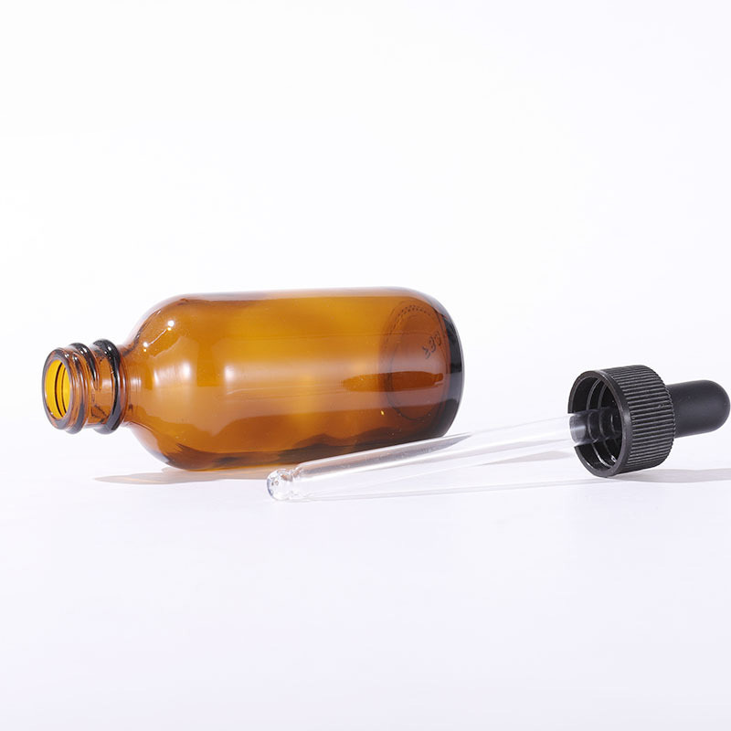 Luxury 15ml 30ml 60ml 120ml Empty boston Round Glass Essential Oil Amber Dropper Bottle