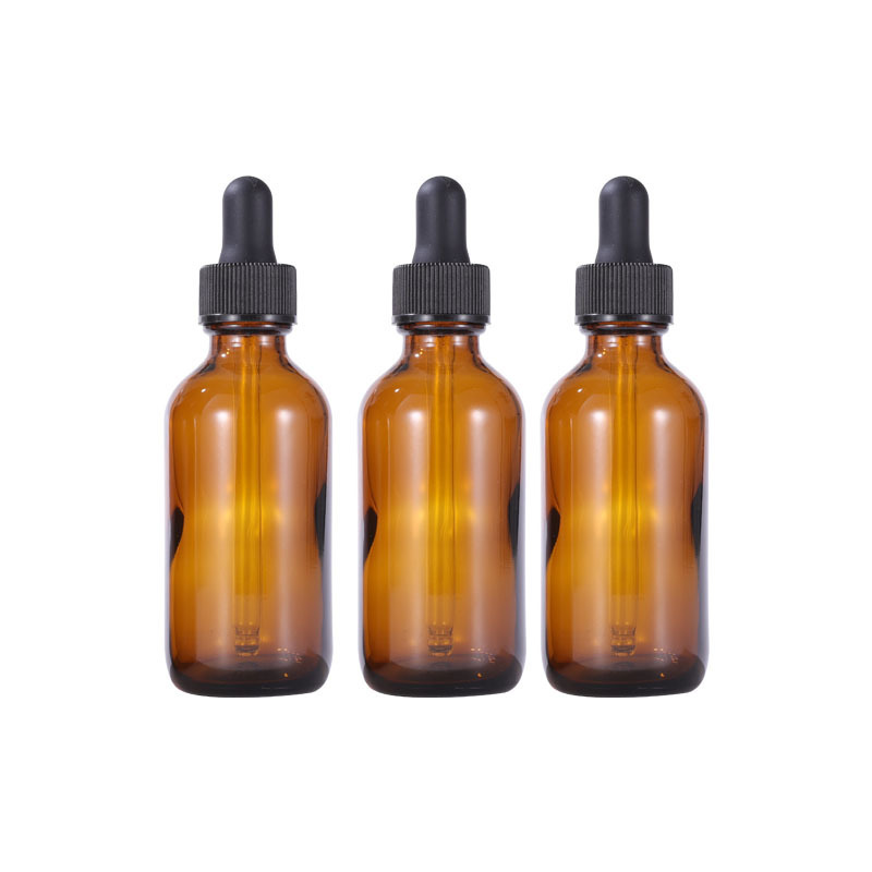 Luxury 15ml 30ml 60ml 120ml Empty boston Round Glass Essential Oil Amber Dropper Bottle