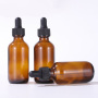 Luxury 15ml 30ml 60ml 120ml Empty boston Round Glass Essential Oil Amber Dropper Bottle