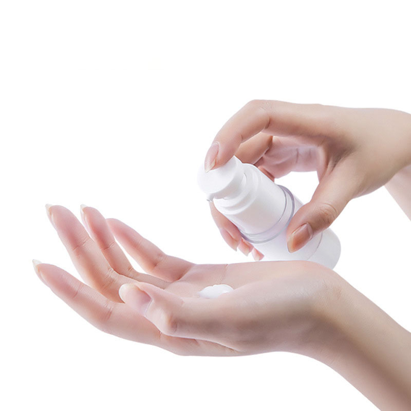 For Clear Cosmetic Airless Pump Bottle 15ml 30ml 50ml Empty Round Lotion Container with 100pcs MOQ