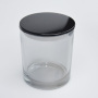 Wholesale Luxury Electroplate Glass Candle Jars with Matel Lid Round Empty Rainbow Color Candle Containers