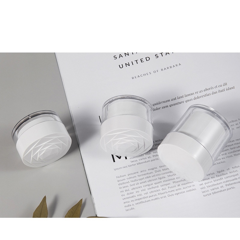 20g 30g 50g Plastic Rose Cream Jar White AS Eyeshadow Double Layer Plastic 50g Cosmetic Jar Plastic