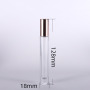 China Made Small clear Glass Roller Bottle 10ml Gold Cap New Roll on square Perfume Oil Bottle