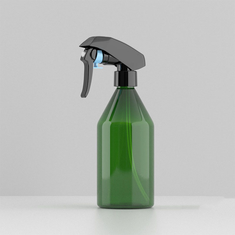 Custom Label 300ml Green and Black Pump Spray Bottle Empty Cosmetic Bottle for Hair and Lotion Wholesale Spray Bottle