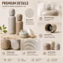 2026 SUNSHINE New Arrival Empty Irregular Shaped 30ml/50ml/100ml/120ml Glass Skin Care Lotion Pump Refill Bottle in Stone Color