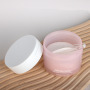 Hot Sale Pink Skincare Cosmetic Packaging Container Plastic Empty Storage Jar 140g for Cotton Pads