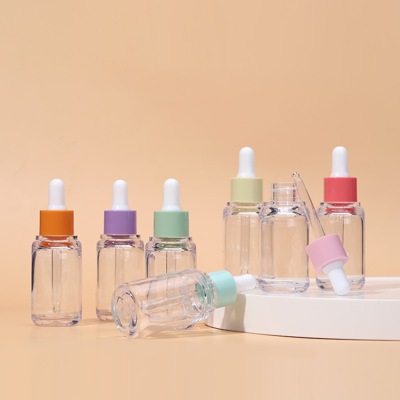 Sunshine New Design 1oz Thick Wall for Clear PET Serum Dropper Bottle Thick Wall Empty Container for Skincare Cosmetic Packaging
