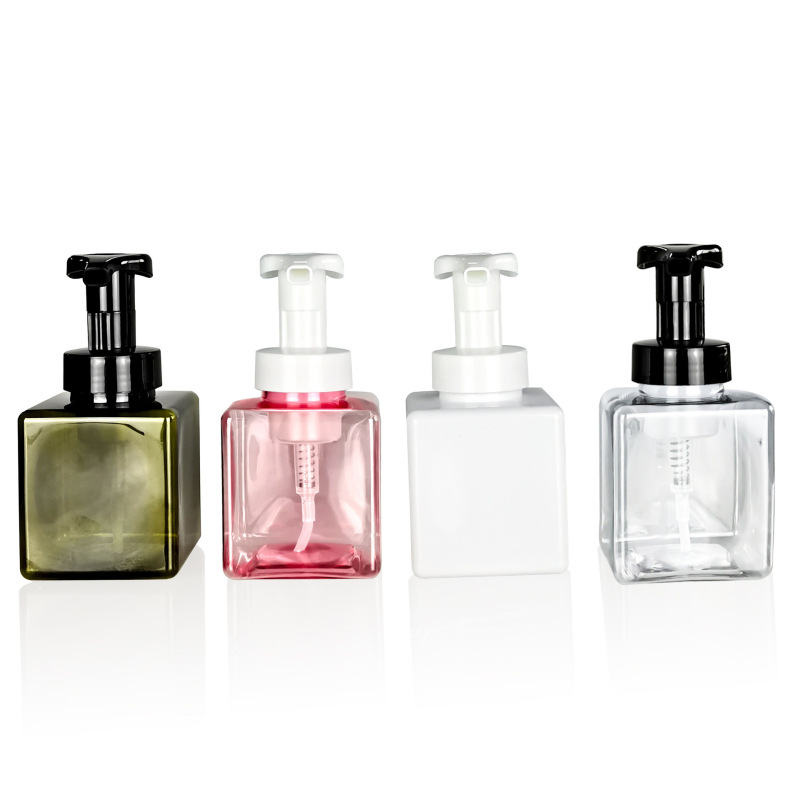 Hot-Selling 250ml Square PET Plastic Cosmetic Lotion Bottle Empty with Different Colors for Skin Care Serum Face Cream Shampoo