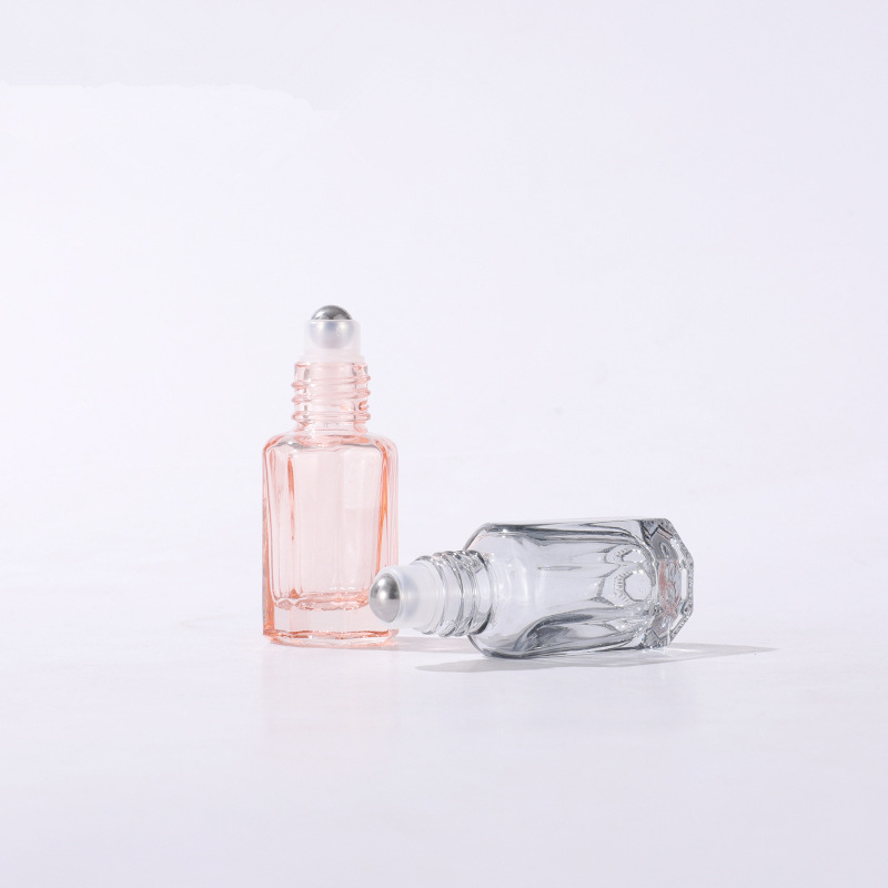 3ml 6ml Luxury Perfume Steel Ball Bottle  Roll on Octangle Glass Bottles