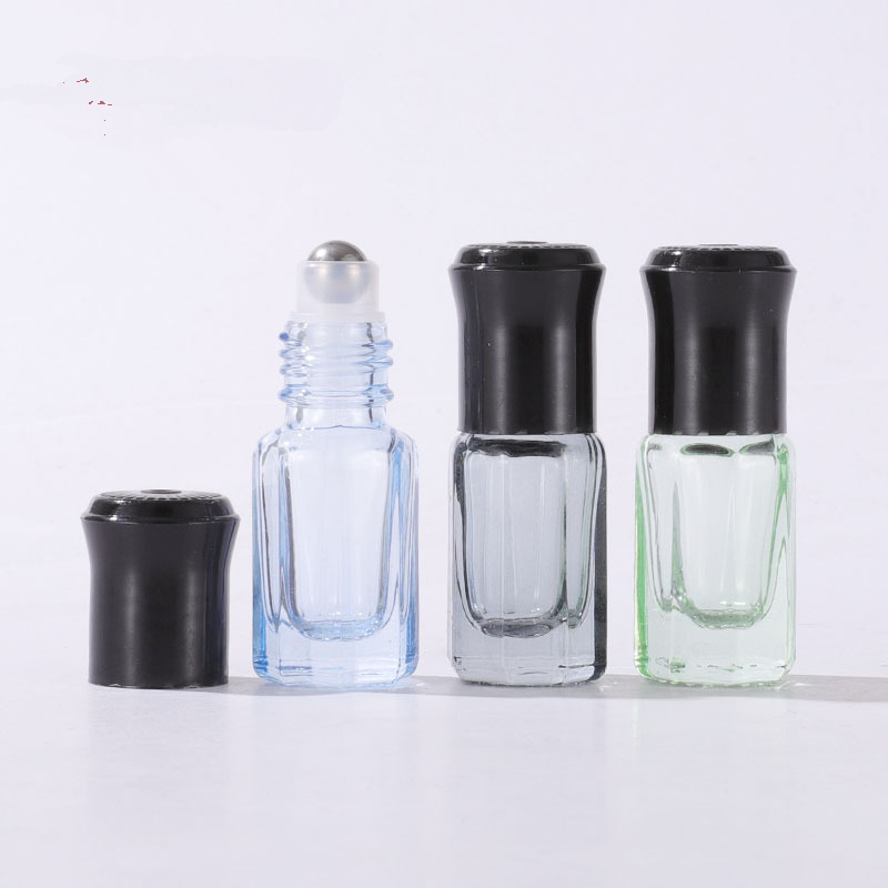 3ml 6ml Luxury Perfume Steel Ball Bottle  Roll on Octangle Glass Bottles