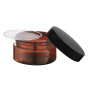 Wholesale 100ml Pet Plastic Amber Cream Cosmetic Jars with Black Screw Cap