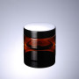 Wholesale 100ml Pet Plastic Amber Cream Cosmetic Jars with Black Screw Cap