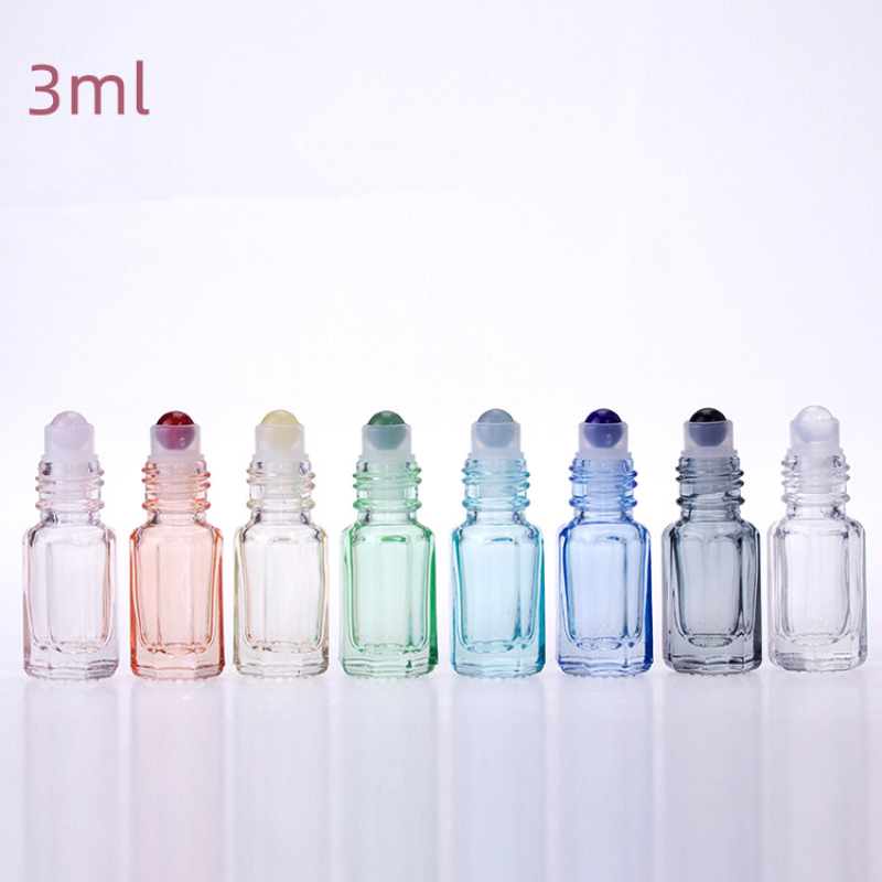 3ml Crystal Roller Ball Mini Roll on Bottles Octangle Essential Oil Bottles