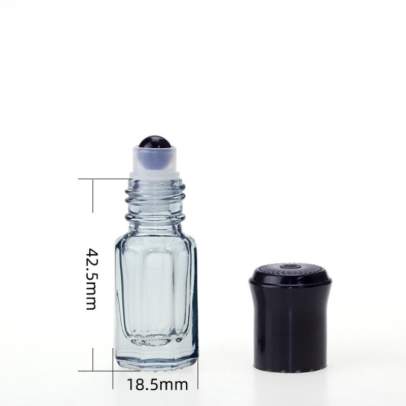 3ml Crystal Roller Ball Mini Roll on Bottles Octangle Essential Oil Bottles