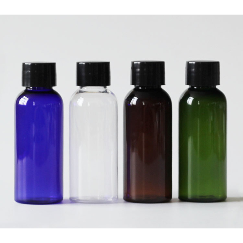 Pet Plastic 50 ml clear Cosmetic Bottle with Plastic or Aluminum Lid