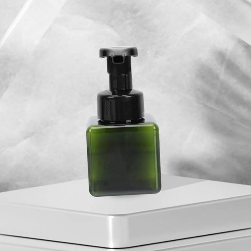 3pcs 250ml PET Dispensing Foam Press Pump Square Refillable Hand Soap Bottle with Screen Printing Pump Sealing Type