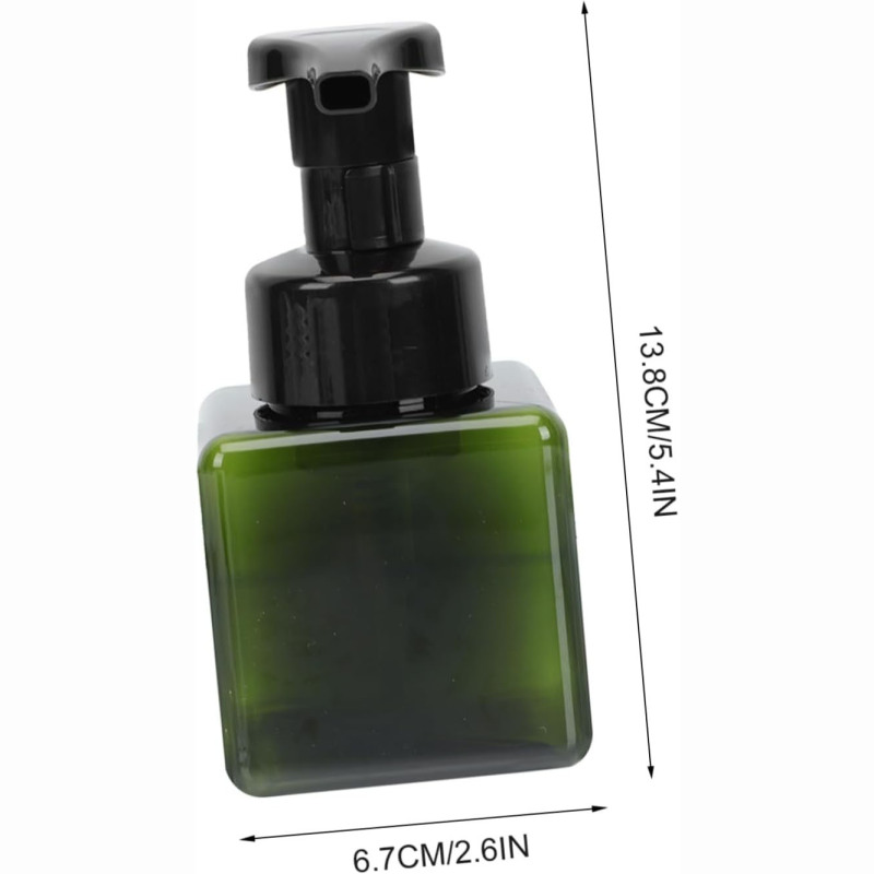 3pcs 250ml PET Dispensing Foam Press Pump Square Refillable Hand Soap Bottle with Screen Printing Pump Sealing Type