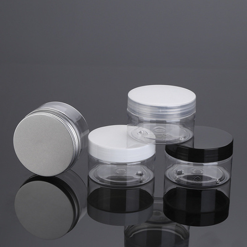 Hot Sale 4oz 120g Clear Round PET Jar Cheap Plastic Container with Straight Side Black Lid Recyclable for Cosmetics Eye Cream