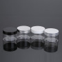 Hot Sale 4oz 120g Clear Round PET Jar Cheap Plastic Container with Straight Side Black Lid Recyclable for Cosmetics Eye Cream