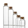 High Quality Clear Small Glass Container with Cork Lid Multiple Capacities and Empty for Loose Powder MOQ 100pcs