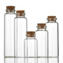 High Quality Clear Small Glass Container with Cork Lid Multiple Capacities and Empty for Loose Powder MOQ 100pcs