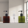 250ml Empty Square Plastic Shampoo Bottle Hotel Amenities Packaging Decorative for Facial Cleanser