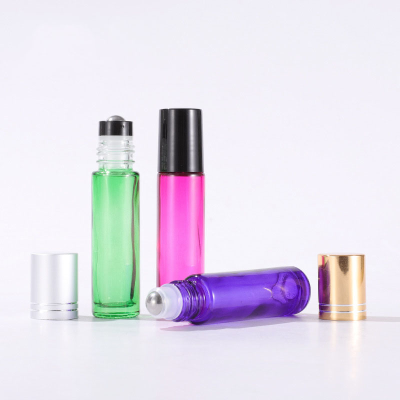 Private Label 10ml Matte Roller Bottles Empty Colorful Printed Roll on Perfume Essential Oil Bottles for Face Cream