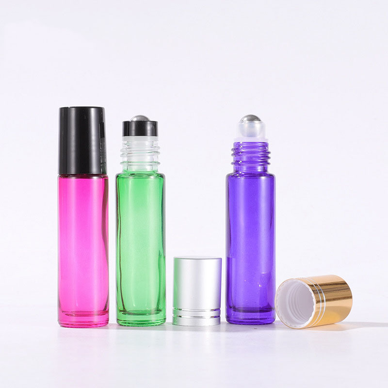 Private Label 10ml Matte Roller Bottles Empty Colorful Printed Roll on Perfume Essential Oil Bottles for Face Cream