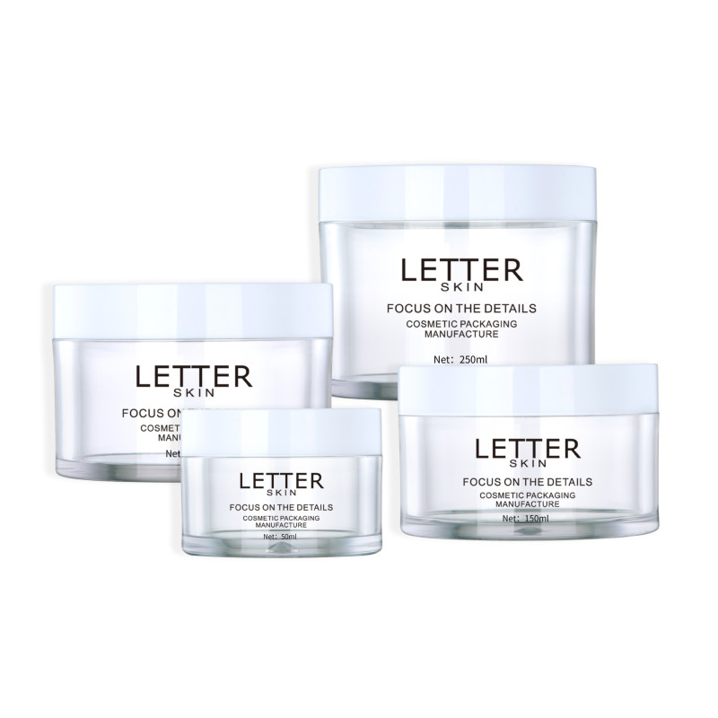 100g Round Empty Plastic Cosmetic Jar Recyclable PET Material with Screw Top Cap for Face Cream Decorative and Eco-Friendly