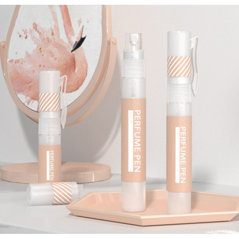2025 New Custom 5ml PP Perfume Spray Pen Refillable Cosmetic Atomizer Sample Bottle White Portable Container with Cap