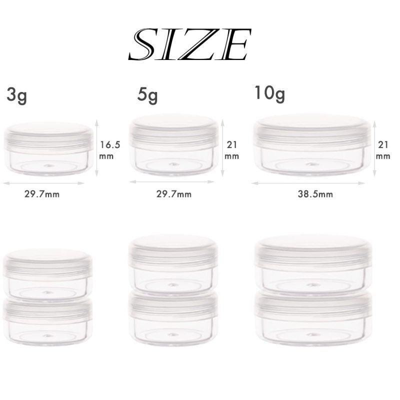 Mini Sample Jar Plastic Cosmetic Jars Cream Packaging Jar 3 Gram Sample Containers Cream Jar With Lids