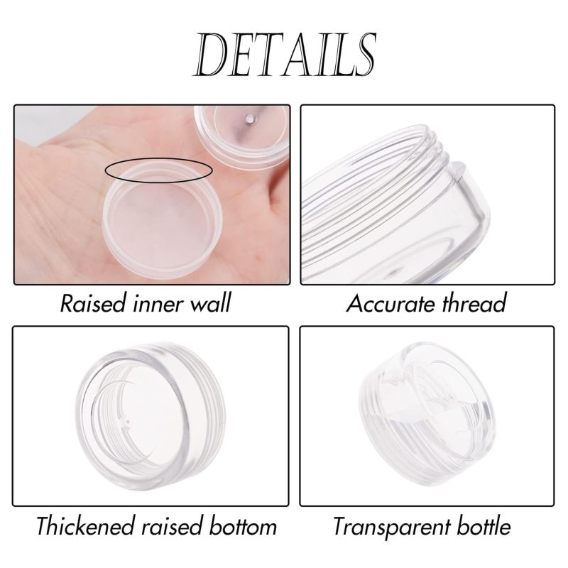 Mini Sample Jar Plastic Cosmetic Jars Cream Packaging Jar 3 Gram Sample Containers Cream Jar With Lids