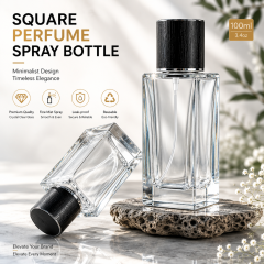 Luxury square Perfume Bottle 100ml Empty Glass Spray Bottle for Perfume