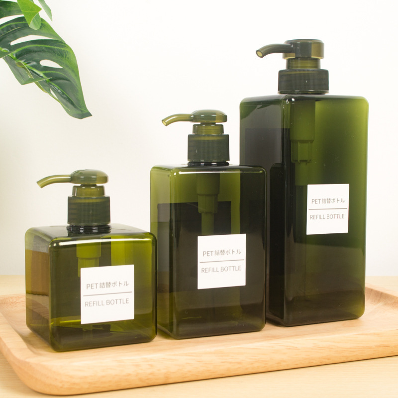 Shampoo Bottle Cosmetics Containers Lotion Pump Bottle 450ml Custom Plastic PETG square Luxury Lotion Bottle for Shampoo