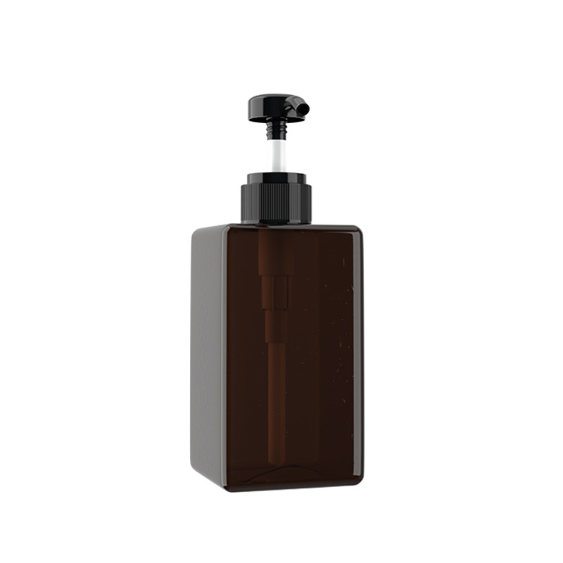 Shampoo Bottle Cosmetics Containers Lotion Pump Bottle 450ml Custom Plastic PETG square Luxury Lotion Bottle for Shampoo