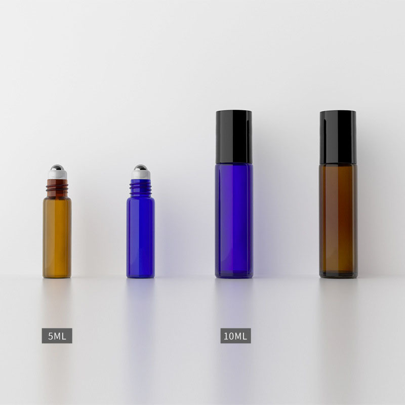 Hotsale 10ml Amber Roll-on Empty Cosmetic Packaging Skincare Oil Glass Bottles Essential Oil Glass Bottles Hot Sale