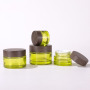 Wholesale 50ML Green Glass Cosmetic Container Cream Jar Portable Cylinder Screw for Skincare Face Masks Blush Capacity