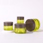 Wholesale 50ML Green Glass Cosmetic Container Cream Jar Portable Cylinder Screw for Skincare Face Masks Blush Capacity