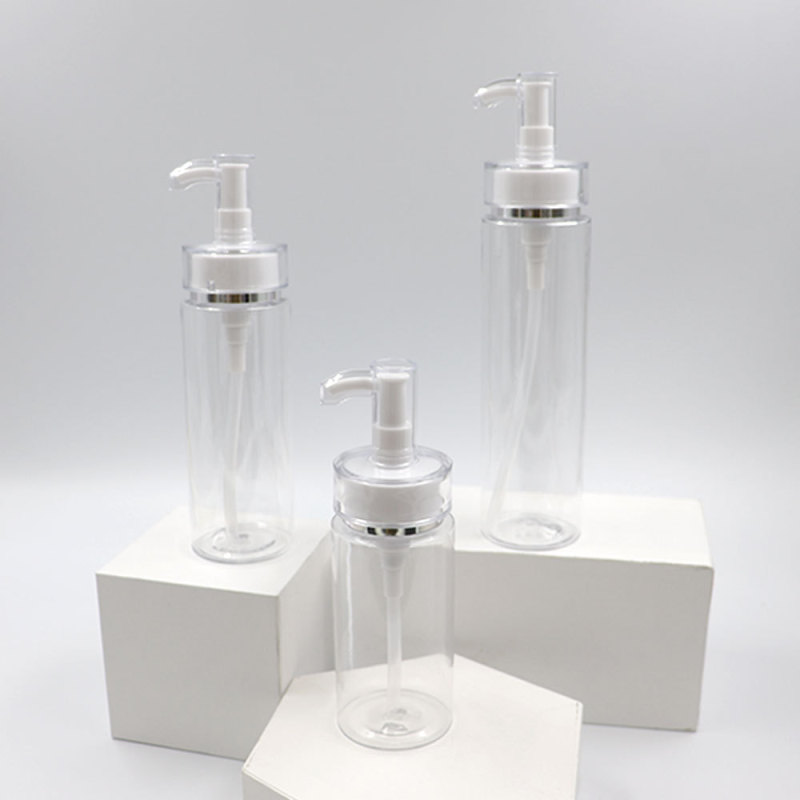 Luxury PET Plastic Cosmetic Bottle Lotion Pump 100ml 150ml 200ml 300ml 500ml Capacities White Color for Shampoo Toner Lotion