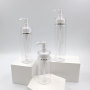 Luxury PET Plastic Cosmetic Bottle Lotion Pump 100ml 150ml 200ml 300ml 500ml Capacities White Color for Shampoo Toner Lotion