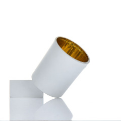 Luxury Wholesale Empty 7oz 220ml Matte Black White Glass Candle Jar 10oz Candle Jars with Golden Silver Rose Golden Metal Lid