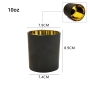 Luxury Wholesale Empty 7oz 220ml Matte Black White Glass Candle Jar 10oz Candle Jars with Golden Silver Rose Golden Metal Lid
