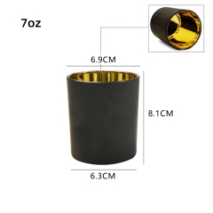 Luxury Wholesale Empty 7oz 220ml Matte Black White Glass Candle Jar 10oz Candle Jars with Golden Silver Rose Golden Metal Lid