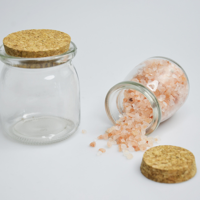 Wholesale 100ml 200ml 250ml Empty Round Clear Glass Pudding Jars with Cork