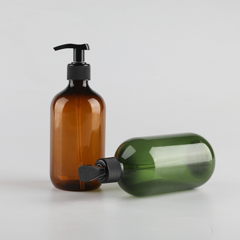 500ml Body Lotion Bottle 300ml Dark Green Shampoo Empty Lotion Bottles Plastic Hand Sanitizer Plastic Lotion Pump Bottle Amber
