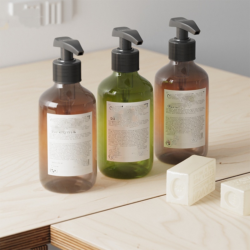 500ml Body Lotion Bottle 300ml Dark Green Shampoo Empty Lotion Bottles Plastic Hand Sanitizer Plastic Lotion Pump Bottle Amber