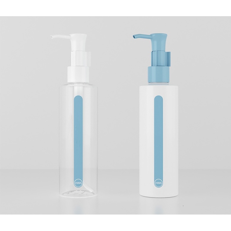 250ml Skincare Packaging Oil Pump Lotion Bottle PET Plastic Emulsion Press Bottle Makeup Remover Oil Pump Bottle