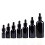 Cosmetic Lotion Packaging Container Glass Empty 20ml 30ml Black Avoid Light Essential Oil Dropper Bottle