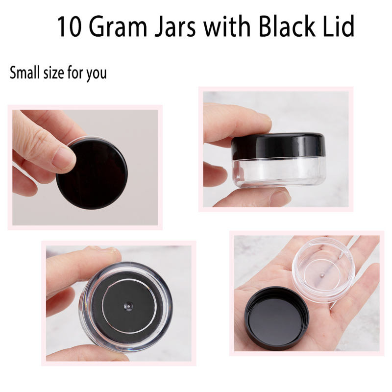 10g Clear Black Blue Pink Face Cream Jar Cosmetic Packaging Jar for Loose Powder